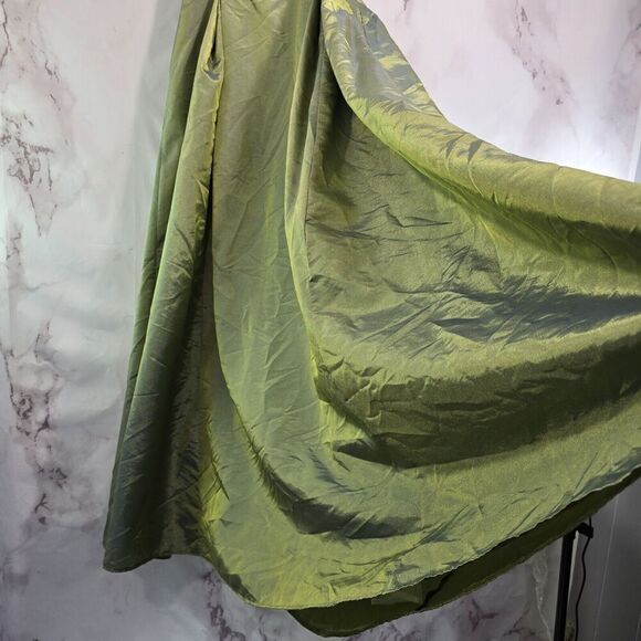 Gunne Sax Dress Womens Medium Green Holographic Y2K Whimsy Tube Prom Millennium - Picture 12 of 14